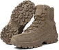Men’s Lightweight Tactical Hiking & Work Boots with Side Zipper – Waterproof  Outdoor Walking Boots with Traction Outsole