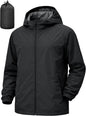 Men's Rain Jacket Windbreaker Waterproof Jacket Raincoat Cycling Running Hiking Gear Hood Lightweight Packable