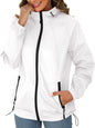 Rain Jacket for Women Waterproof Lightweight Windbreaker Jacket with Hood Packable Raincoat with Pockets S-3XL