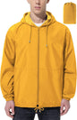 Mens Rain Jacket Raincoat Windbreaker Running Waterproof Lightweight Packable with Hood Travel Hiking Cycling