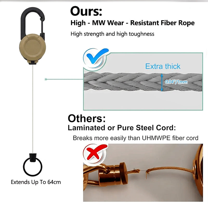 New Multifunctional Retractable Pull Reel Carabiner Keychain
