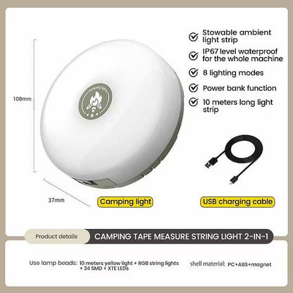 🥳 2026 HOT SALE 🥳 💕 50% OFF! Waterproof Portable Camping Light – Stay Bright During Camping, Power Outages & Outdoor Nights (Offer)